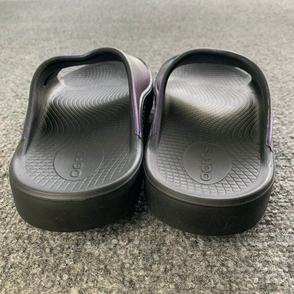 Oofos Ooahh Slides Women Size 7 Black Purple Lightweight Recovery Sandals Rubber - Picture 11 of 13